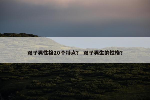 双子男性格20个特点？ 双子男生的性格？