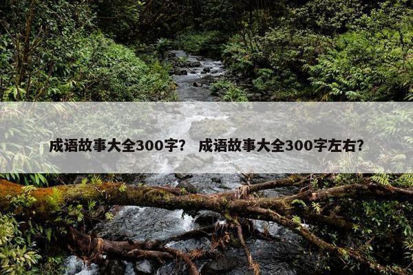 成语故事大全300字？ 成语故事大全300字左右？