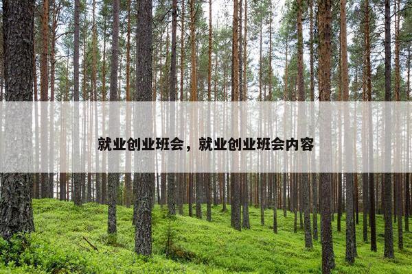 就业创业班会，就业创业班会内容
