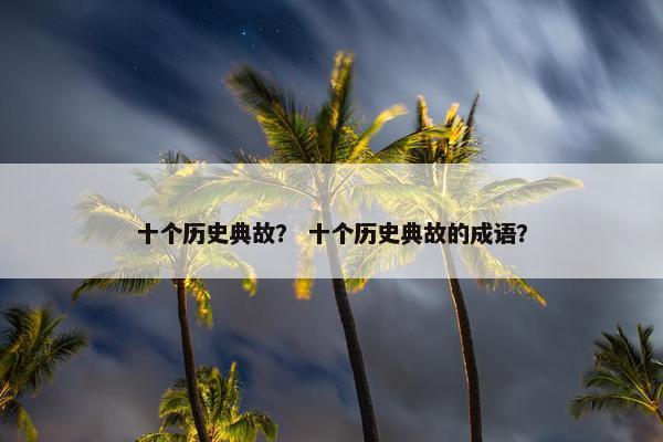 十个历史典故？ 十个历史典故的成语？