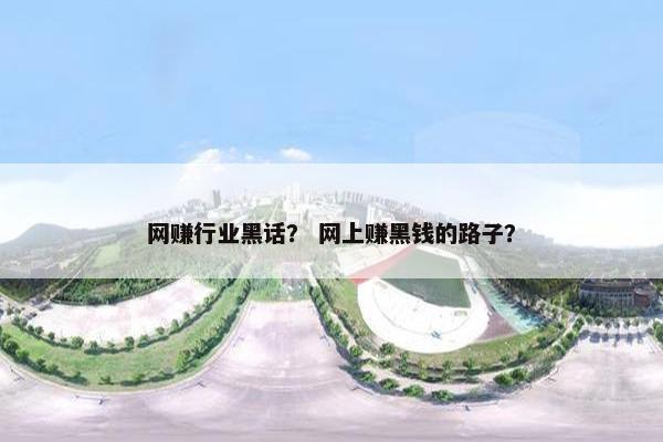 网赚行业黑话？ 网上赚黑钱的路子？