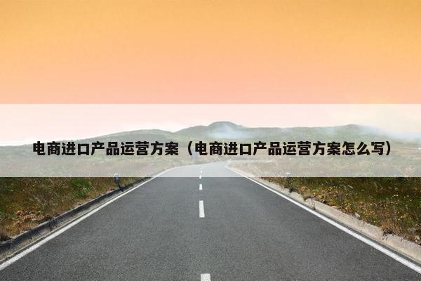 电商进口产品运营方案（电商进口产品运营方案怎么写）