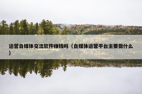 运营自媒体交流软件赚钱吗（自媒体运营平台主要做什么）