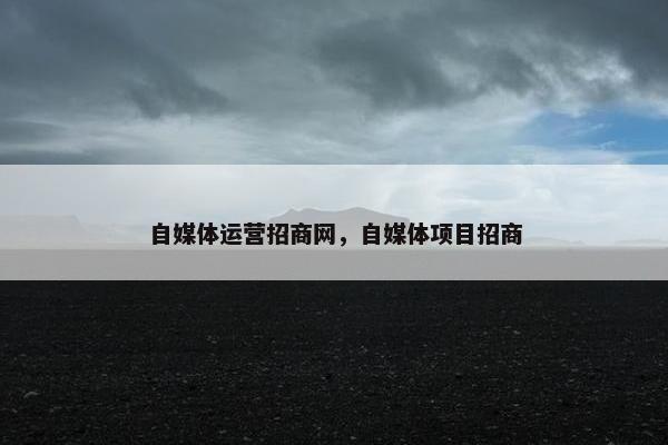 自媒体运营招商网，自媒体项目招商