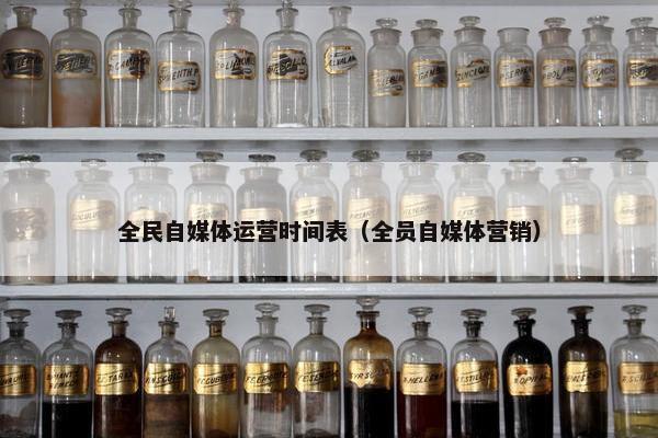 全民自媒体运营时间表（全员自媒体营销）