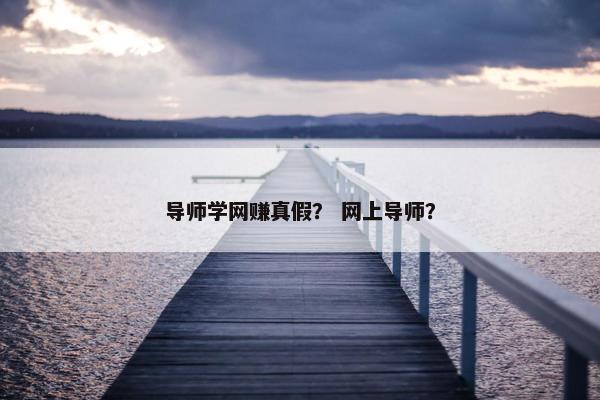 导师学网赚真假？ 网上导师？