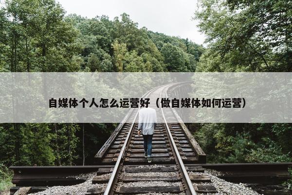 自媒体个人怎么运营好（做自媒体如何运营）