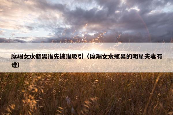 摩羯女水瓶男谁先被谁吸引（摩羯女水瓶男的明星夫妻有谁）