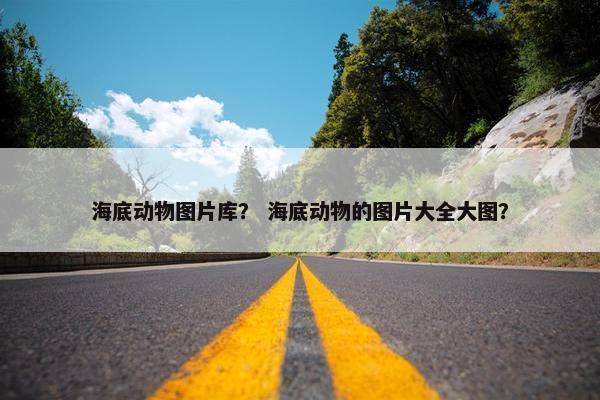 海底动物图片库？ 海底动物的图片大全大图？