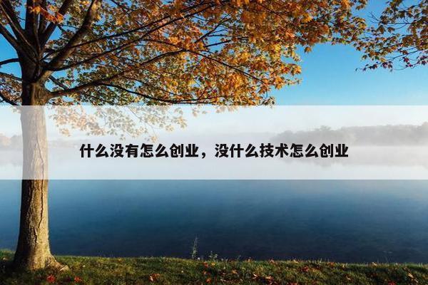 什么没有怎么创业，没什么技术怎么创业
