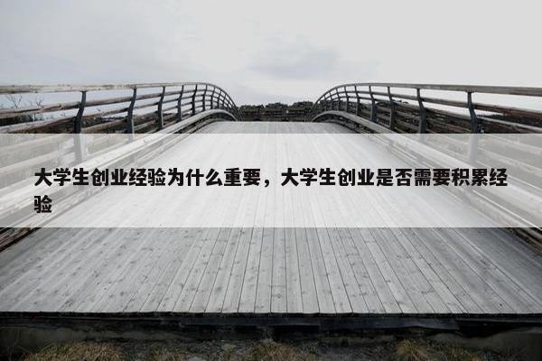 大学生创业经验为什么重要，大学生创业是否需要积累经验