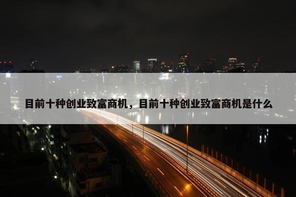 目前十种创业致富商机，目前十种创业致富商机是什么
