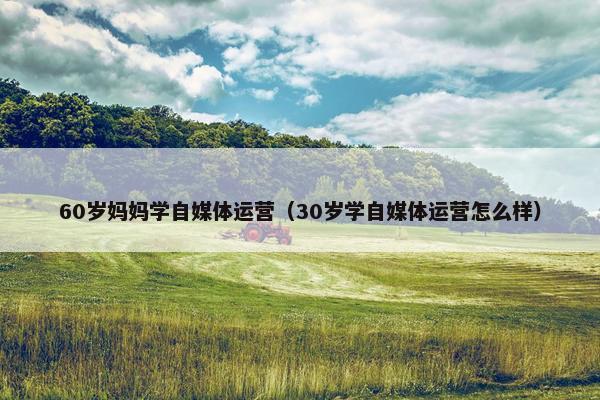 60岁妈妈学自媒体运营（30岁学自媒体运营怎么样）
