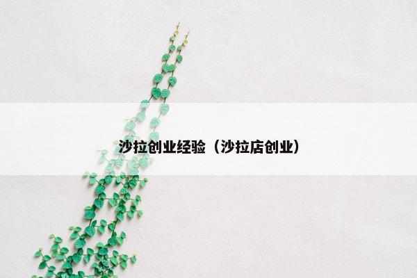沙拉创业经验（沙拉店创业）