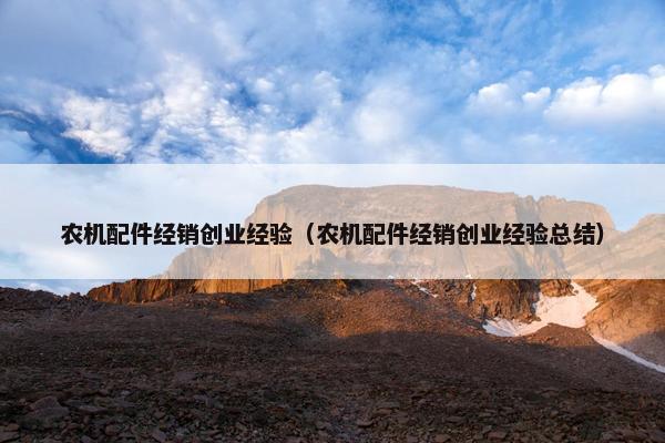 农机配件经销创业经验（农机配件经销创业经验总结）