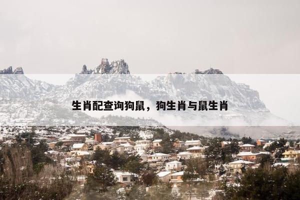 生肖配查询狗鼠，狗生肖与鼠生肖