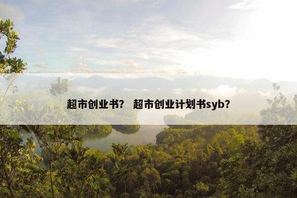 超市创业书？ 超市创业计划书syb？