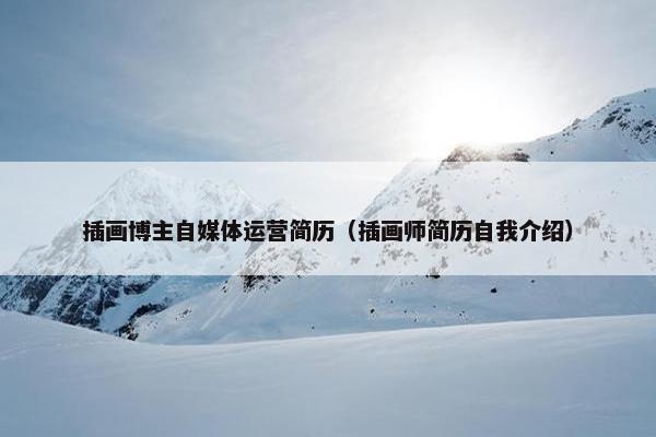 插画博主自媒体运营简历（插画师简历自我介绍）