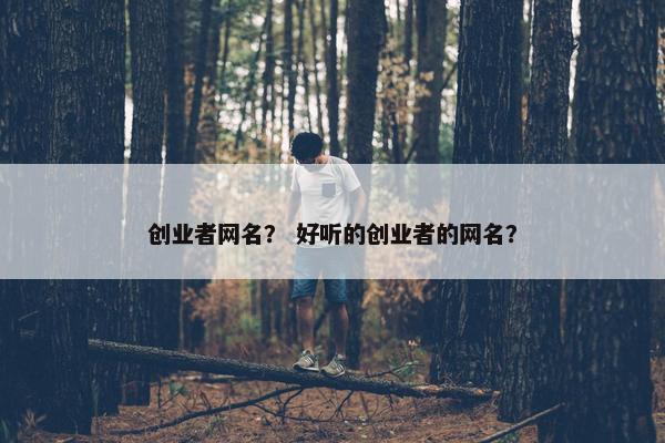 创业者网名？ 好听的创业者的网名？