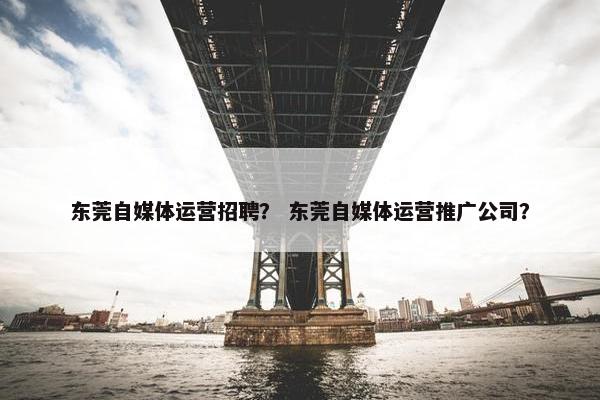 东莞自媒体运营招聘？ 东莞自媒体运营推广公司？