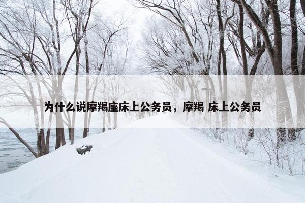 为什么说摩羯座床上公务员，摩羯 床上公务员