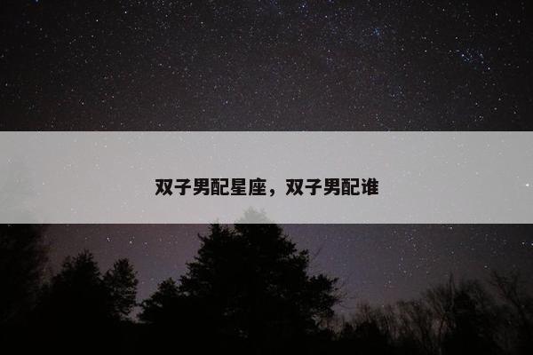 双子男配星座，双子男配谁