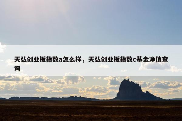 天弘创业板指数a怎么样，天弘创业板指数c基金净值查询