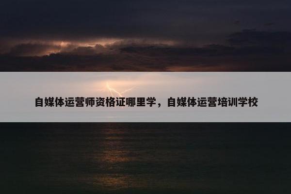 自媒体运营师资格证哪里学，自媒体运营培训学校