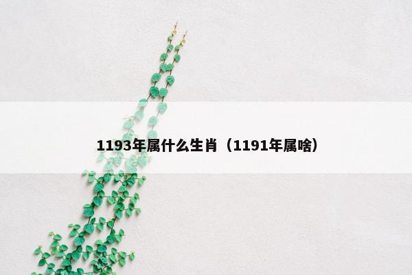 1193年属什么生肖（1191年属啥）