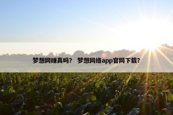 梦想网赚真吗? 梦想网络app官网下载? 梦想网赚真吗? 梦想网络app官网下载?