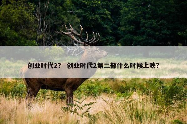 创业时代2？ 创业时代2第二部什么时候上映？