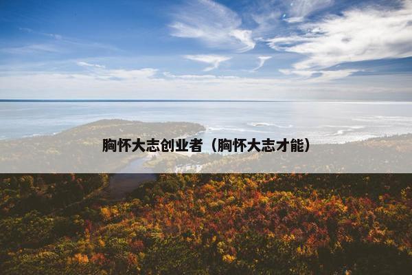 胸怀大志创业者（胸怀大志才能）