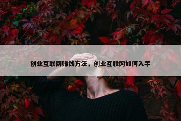 创业互联网赚钱方法，创业互联网如何入手