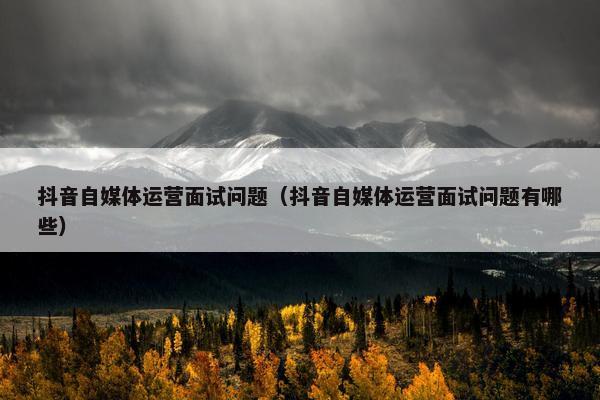 抖音自媒体运营面试问题（抖音自媒体运营面试问题有哪些）