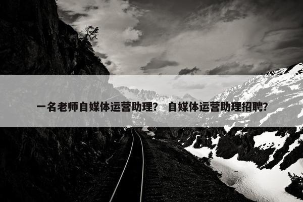 一名老师自媒体运营助理？ 自媒体运营助理招聘？