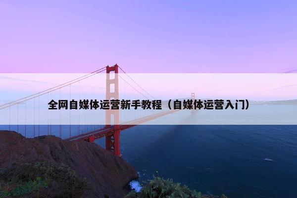 全网自媒体运营新手教程(自媒体运营入门) 全网自媒体运营新手教程(自媒体运营入门)