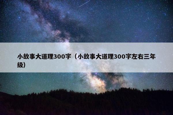 小故事大道理300字（小故事大道理300字左右三年级）