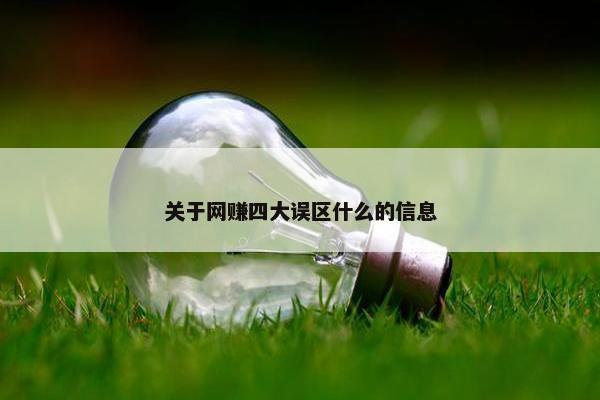 关于网赚四大误区什么的信息