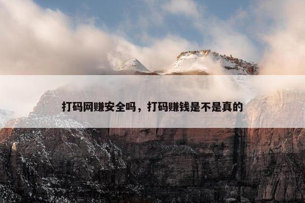 打码网赚安全吗，打码赚钱是不是真的