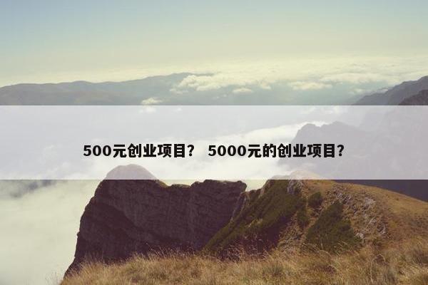 500元创业项目？ 5000元的创业项目？