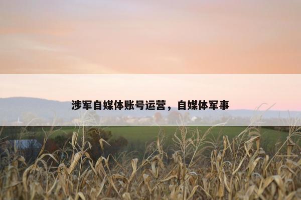 涉军自媒体账号运营，自媒体军事