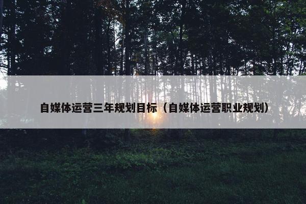自媒体运营三年规划目标(自媒体运营职业规划) 自媒体运营三年规划目标(自媒体运营职业规划)