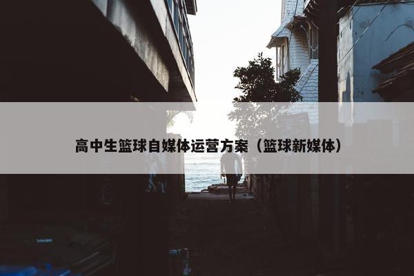 高中生篮球自媒体运营方案（篮球新媒体）