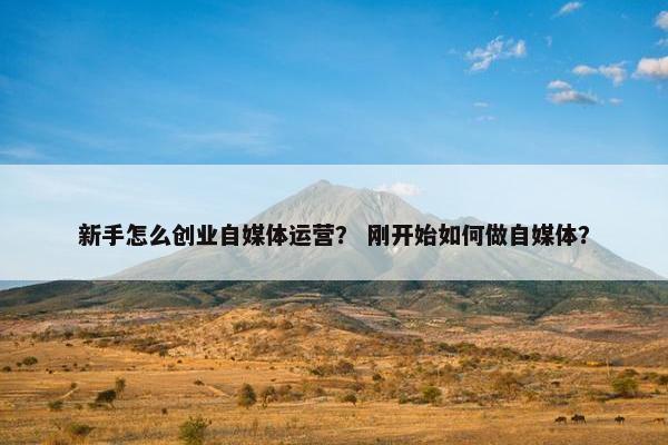 新手怎么创业自媒体运营？ 刚开始如何做自媒体？