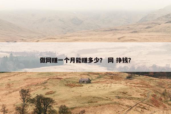 做网赚一个月能赚多少？ 网 挣钱？