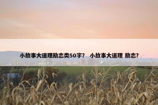 小故事大道理励志类50字? 小故事大道理 励志? 小故事大道理励志类50字? 小故事大道理 励志?