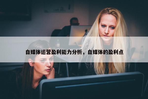 自媒体运营盈利能力分析，自媒体的盈利点