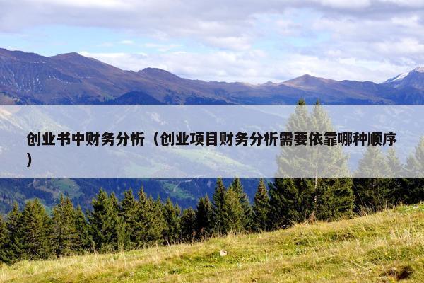 创业书中财务分析（创业项目财务分析需要依靠哪种顺序）