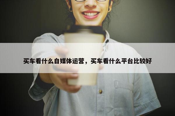 买车看什么自媒体运营，买车看什么平台比较好