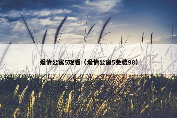 爱情公寓5观看（爱情公寓5免费98）